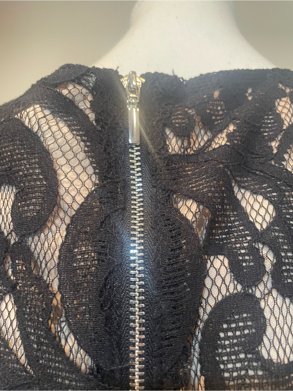 Mossimo Supply Co. Black Lace Mini Dress natural lining with Sheer Insets size L - Picture 7 of 15